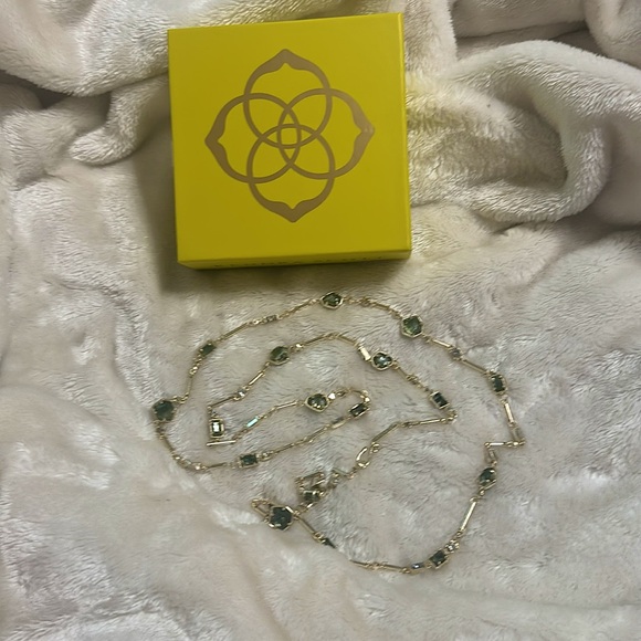 Kendra Scott Jewelry - Like new! With box! Kendra Scott Yazmin Long Necklace Gold Sage Green Mix